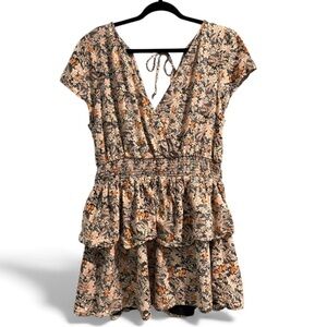 American Eagle Floral Tiered Smocked Waist Mini Dress- Size XLarge